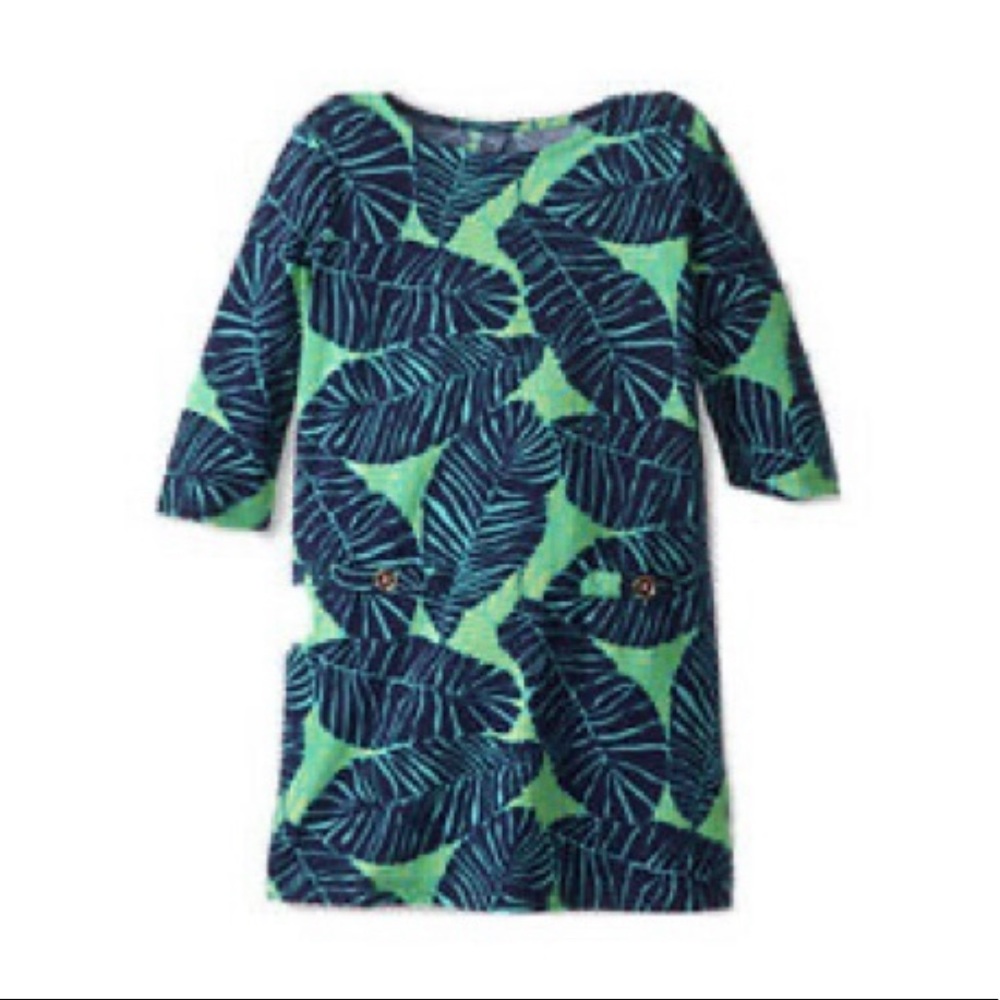 LILLY PULITZER girls’ green Under the Palms Charlene t-shirt dress XL